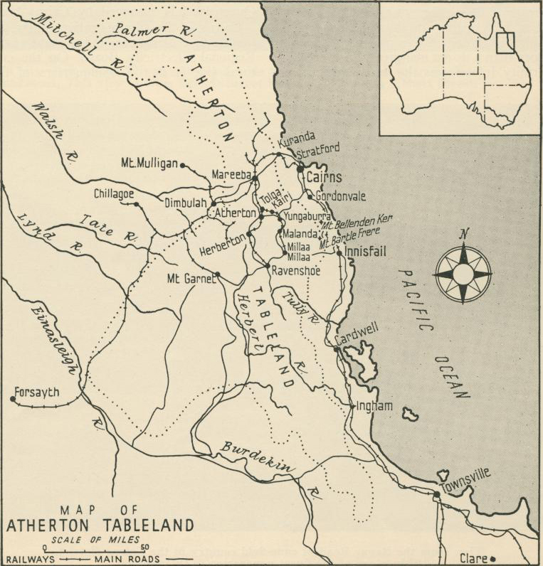 Map of Atherton Tableland, 1958 | Queensland Historical Atlas