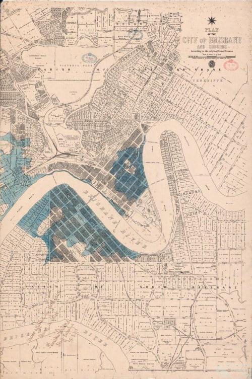 Flood Map City of Brisbane, 1893