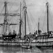 South Sea Islanders arriving in Bundaberg by ship, c1893