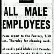 Advertisements to employees after Brisbane flood, 1974