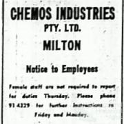 Advertisements to employees after Brisbane flood, 1974