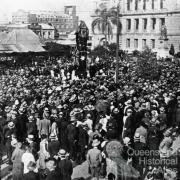 The T. J. Ryan statue about to be unveiled in Queens Gardens, 1925