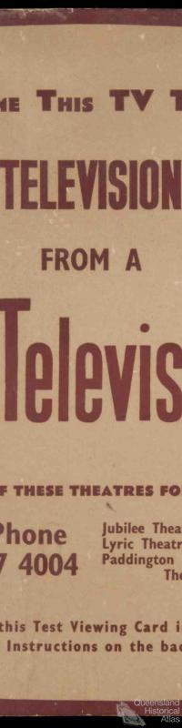 Television test viewing card