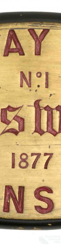 Original plate from Ipswich locomotive, 1877