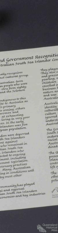 Australian South Sea Islander Community Recognition Statement, 2000