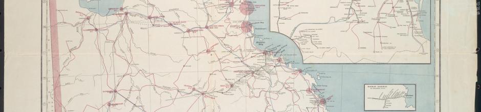 Railway, postal and telegraph map of Queensland, 1888