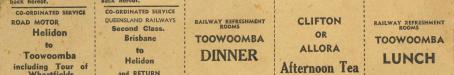 Railway excursion tickets, Toowoomba and Clifton, 1953