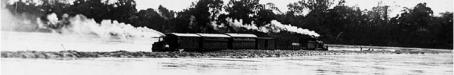 Train towed across Burdekin River at Inkerman sugar mill, 1922