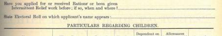 Application for relief rations, Queensland, 1931